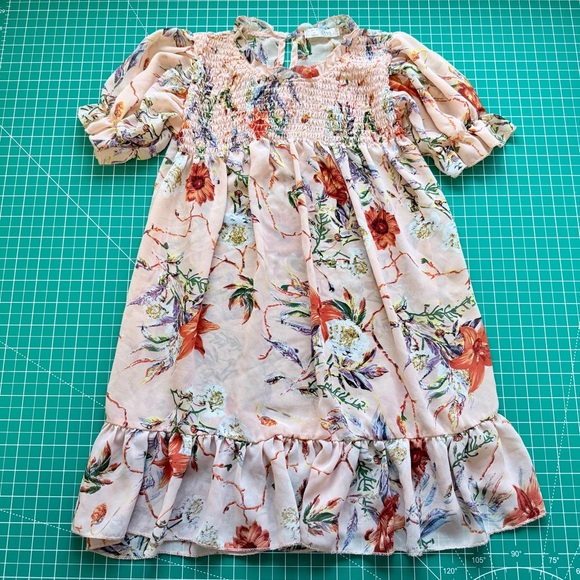 Other - Floral Kids Dress with Ruffle Hem